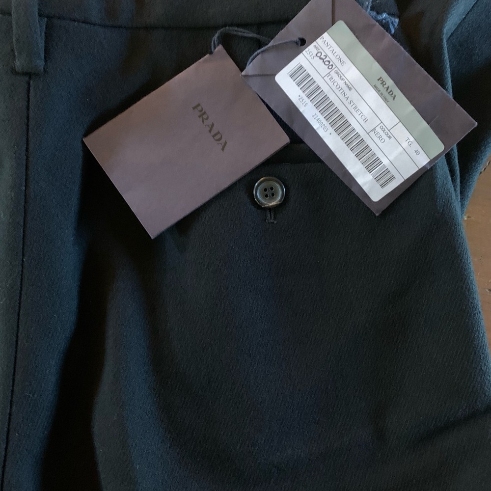 NWT PRADA RARE AUTHENTIC 90s VTG. wool twill flared stirrup pants. Approx US6-8